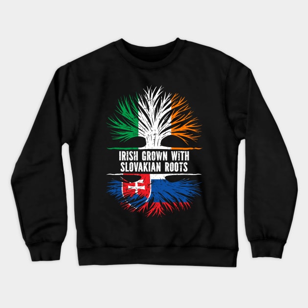 Irish Grown With Slovakian Roots Ireland Flag Crewneck Sweatshirt by silvercoin